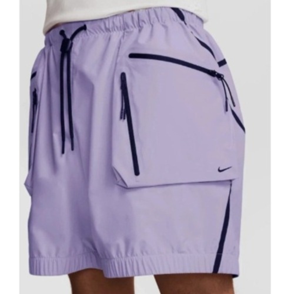 Nike Sportswear Tech Pack Utility Cargo Nylon Shorts Lavender Purple Men's Large